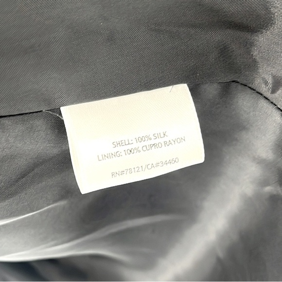 Eileen Fisher 100% Silk a Lightweight Crinkle Chiffon Dress Black Size Large NWT - Picture 8 of 11